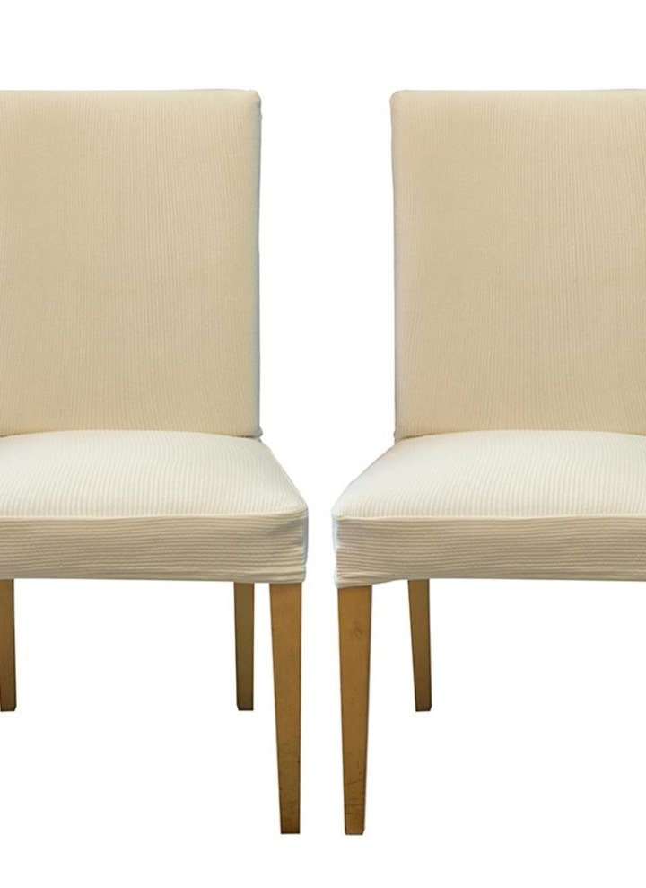 White 2 Pack Of Spandex Stretch Dining Chair Seat Covers Elastic Pack Of 2 Spandex Stretch Dining Chair Seat Covers Elastic Removable Washable Ceremony Slipcovers Protectors