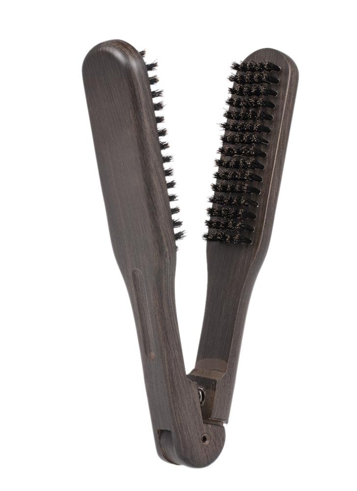 Straightening Comb Double Sided Brush Clamp Hair Hairdressing Straightening Comb Double Sided Brush Clamp Hair Hairdressing Natural Bristle Hairstylig Tool