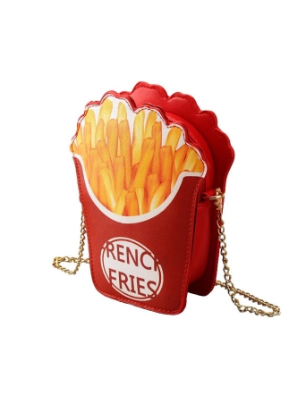 Sac à bandoulière Cute Fashion femmes puces Popcorn forme Zipper décontracté Streetwear Crossbody pochette rouge/jaune