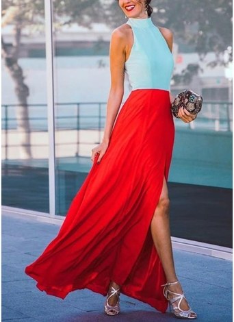 Women Evening Dress Online Divians Women S Style Sleeveless Prted Colors Waisted Dress