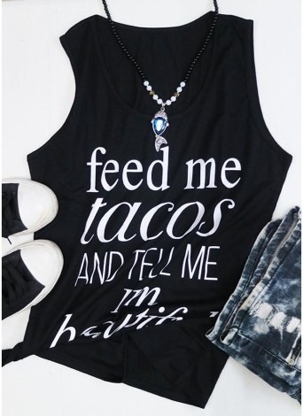 Camiseta Sin Mangas Estampada Para Mujer Camiseta Casual De Camiseta Sin Mangas Estampada Para Mujer Camiseta Casual De