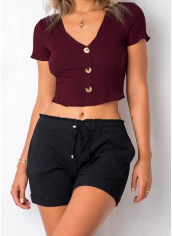 Top corto con botones Clearance