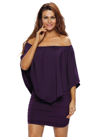 purple bodycon mini dress