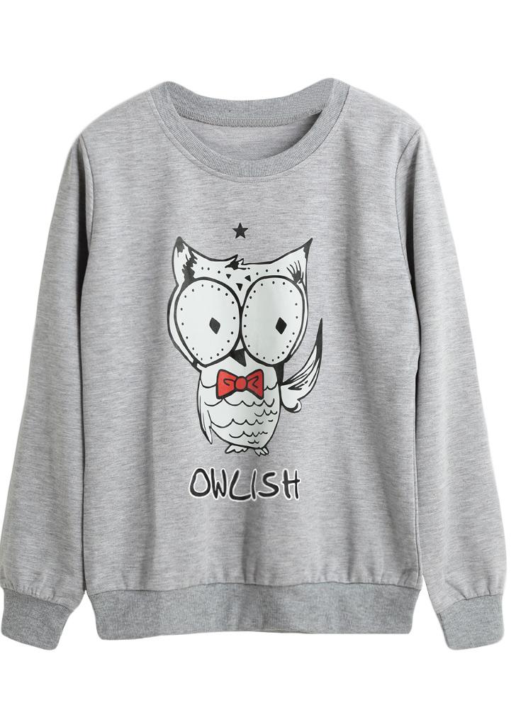 Sweatshirt Casual Cartoon Letter Print Pullover