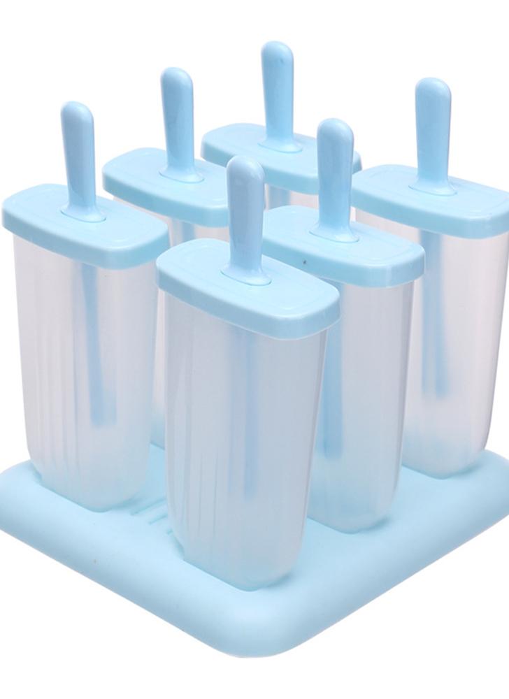 Blue 6 Push Up Popular Ice Cream Popsicle Maker Molds Sets Diy Shape 6 Push Up Popular Ice Cream Popsicle Maker Molds Sets Diy Shape Frozen Icy Lolly