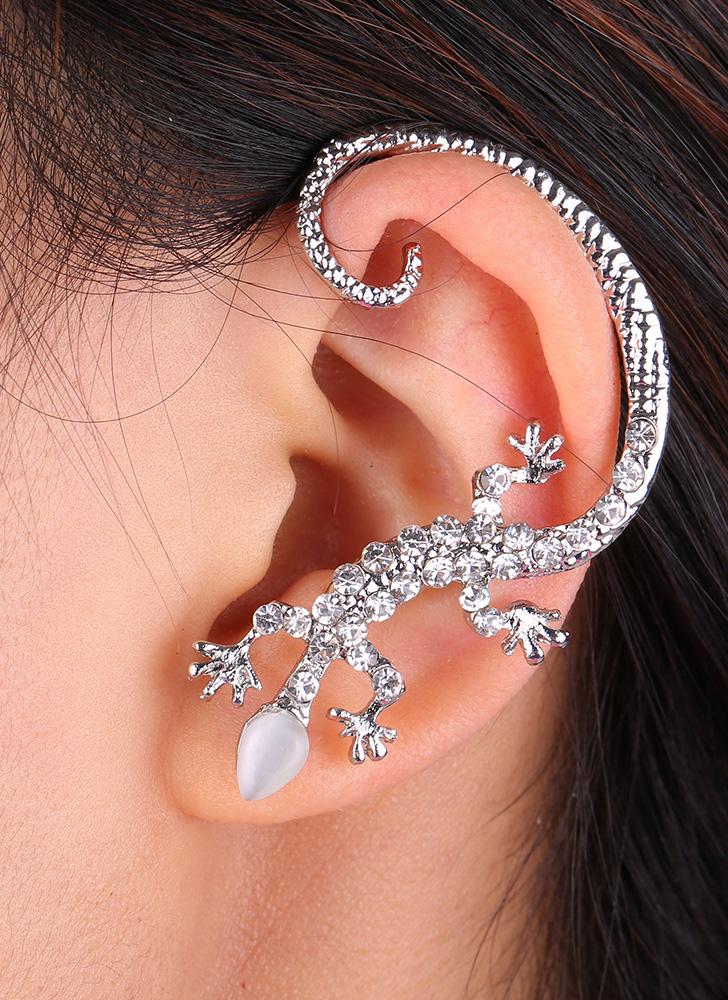 4 Fashion Various Styles One Ear Gecko Wings Leaves Crystal Zircon Fashion Various Styles One Ear Gecko Wings Leaves Crystal Zircon Studs Earrings Clips