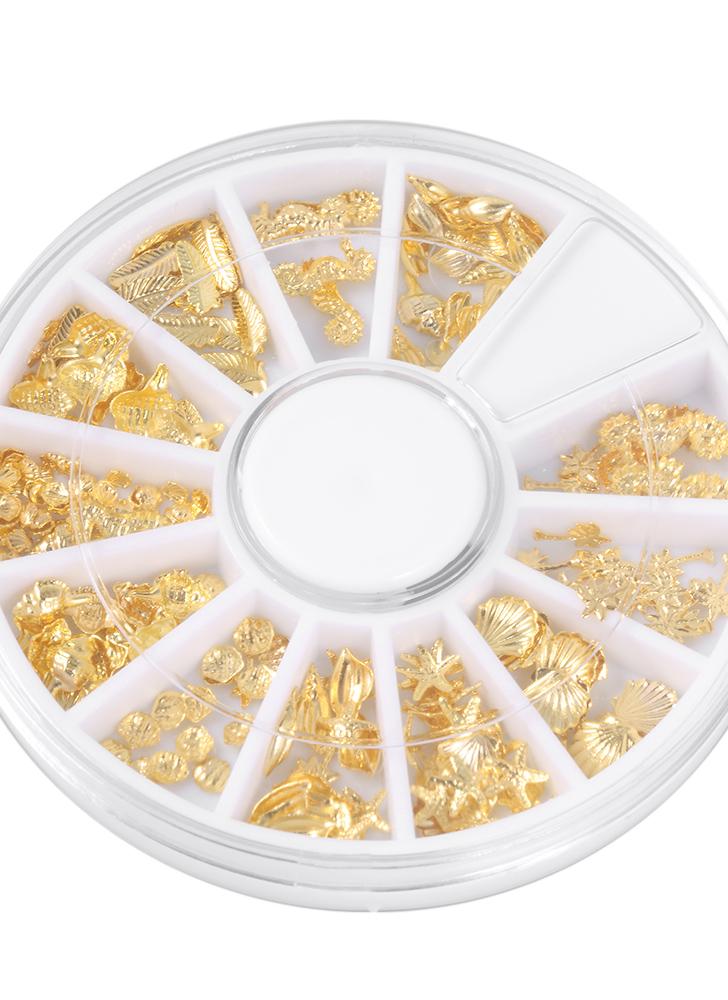 3d gold metall nail art tipps marine organismus muster scheibe diy nagel dekoration aufkleber mix designs - Muster Fur Gelnagel 3d gold metall nail art tipps marine organismus muster scheibe diy nagel dekoration aufkleber mix designs - Muster Fur Gelnagel