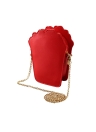 Sac à bandoulière Cute Fashion femmes puces Popcorn forme Zipper décontracté Streetwear Crossbody pochette rouge/jaune