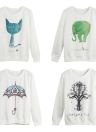 Neue Art und Weise Frauen Hoody Sweatshirt Print T-Shirt-beiläufige lose PulloverHoodie Bluse Tops