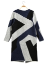 Knitted Contrast Color Blocks Long Coat