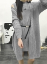 Maglione inverno Donne cardigan Pullover Vestito due pezzi maglione Set grigio / grigio chiaro / cachi