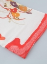Vintage Floral Print 3/4 Sleeve Loose Casual Red Chiffon Kimono
