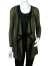 Fashion Contrast Asymmetric Long Sleeve Cape Cardigan