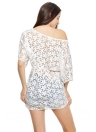 Sexy Floral Lace V Neck Sheer Cover Up