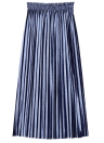 Solid Velvet Pleated Elastic High Waist Midi Casual Skirt