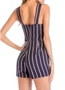 Contrast Striped Sleeveless Pockets Open Back Jumpsuit