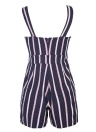 Contrast Striped Sleeveless Pockets Open Back Jumpsuit