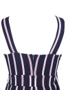 Contrast Striped Sleeveless Pockets Open Back Jumpsuit