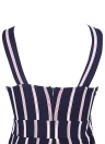 Contrast Striped Sleeveless Pockets Open Back Jumpsuit