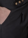 Solid Press Stud Closure Slant Pocket Lady Loose Trousers