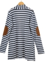 Nuova moda donna Capispalla Stripe Patch frontale aperto stampa manica lunga Cardigan Casual sottile strato White