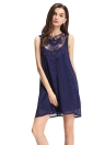 Chic Lace Splicing Hollow Out Crochet Mesh Sleeveless Chiffon Shift Dress