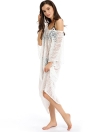 New Sexy Women Cover Up Sheer Lace V-Neck Batwing Maxi Beach Wear Bikini Dress Swimwear White