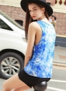 Print O Neck Casual T-Shirt Tank Top