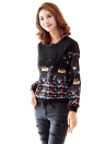 Vintage Print Tassel O-Neck Sweatshirt Blouse  Pullover