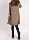 Plus Size Long Sleeves Pockets Solid V Neck Loose Dress