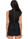 Fashion Asymmetric Ruffle Turtleneck Sleeveless Women's Blouses