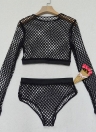 Sexy Fishnet Women's Lingerie Set Sheer Briefs