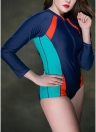 Women Plus Size Swimsuit Long Sleeves Swimwear One-Piece Bathing Suit