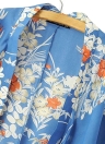 Moda donna Kimono in Chiffon Cardigan manica lunga anteriore aperto stampa floreale sottile capispalla Blue