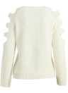 Le donne lavorato a maglia del maglione del ponticello Scontornabile girocollo maniche lunghe Pullover Maglieria Beige