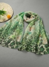 Floral Print Dual Layer Beach Cape Cover-up