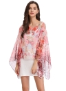 Floral Print Dual Layer Beach Cape Cover-up