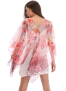 Floral Print Dual Layer Beach Cape Cover-up