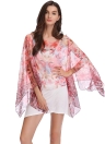 Floral Print Dual Layer Beach Cape Cover-up