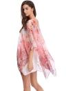 Floral Print Dual Layer Beach Cape Cover-up