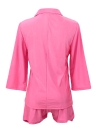 Nouveau mode femmes deux pièces Set 3/4 manches ouverte Blazer Jacket Hot Pants Shorts OL Slim costume Orange/Rose