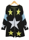 Star Pattern Round Neck Knitted Coat