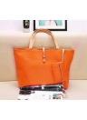 Nova moda mulheres bolsa de ombro bolsa Lady PU couro Tote laranja