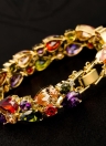 Colorful Zircon Rhinestone Crystal Gold Plated Bracelet