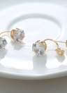 Half-circle Zircon Crystal Rhinestone Ear Stud Earring