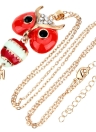 Romacci Lovely Fashion Hollow Red Owl Pendant Sweater Chain Necklace
