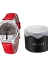 Diamond Quartz Tree Leather Band Women Watch