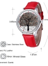 Diamond Quartz Tree Leather Band Women Watch