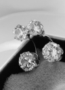 Half-circle Zircon Crystal Rhinestone Ear Stud Earring