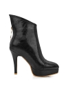 Pointed Toe Platform High Heels Back Zipper Boots